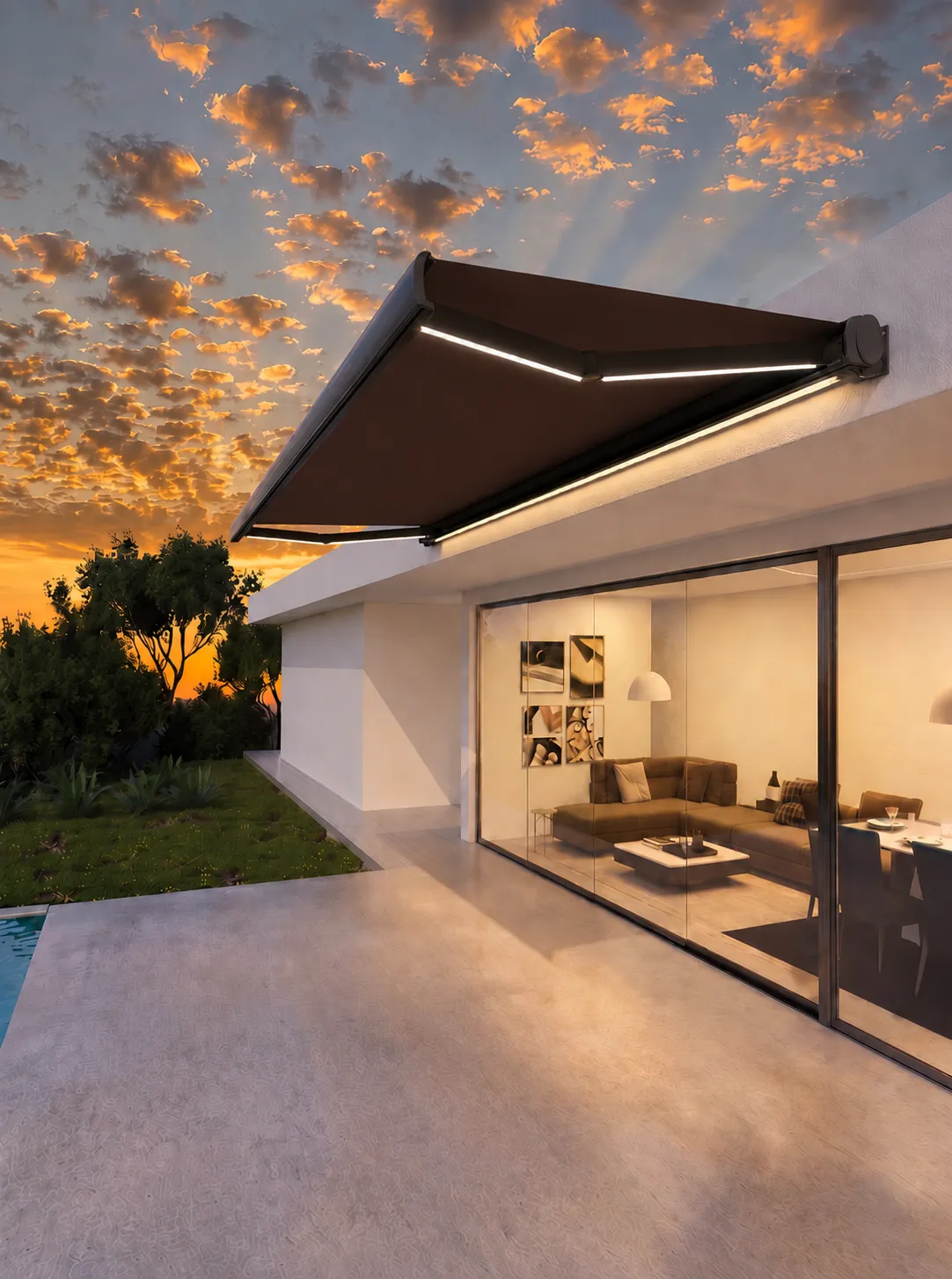 AW01 awning in Deep Espresso Brown