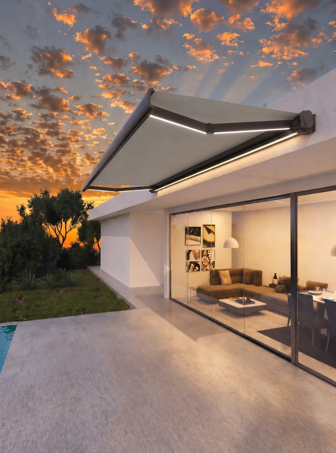 AW01 awning in Classic Mid Grey fabric