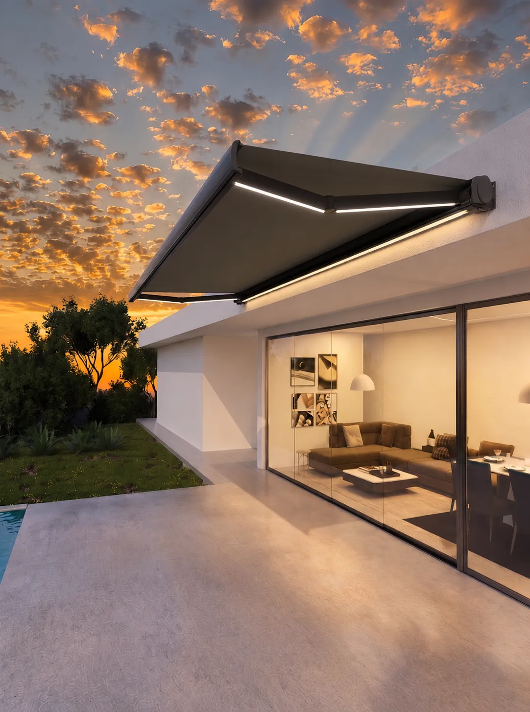 AW01 awning in Monument Charcoal
